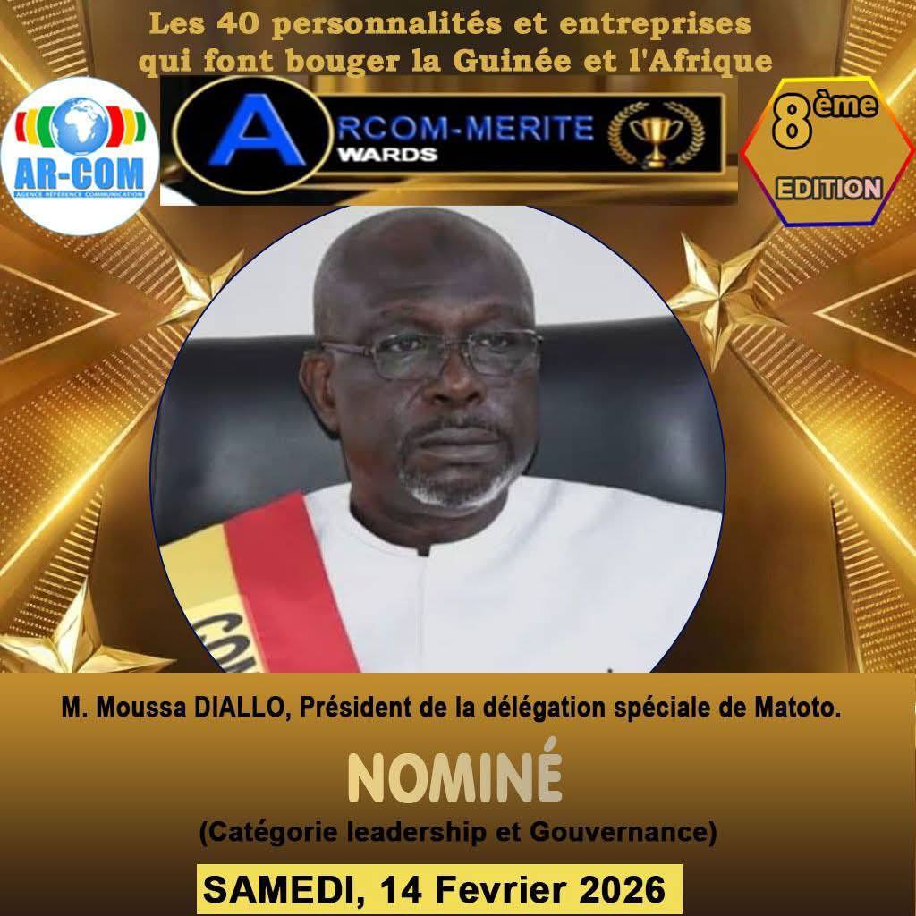 MATOTO : M. MOUSSA DIALLO DOUBLEMENT SACRÉ MEILLEUR PRÉSIDENT DE DÉLÉGATION SPÉCIALE EN GUINÉE